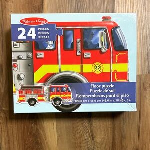 Melissa & Doug Fire Engine Floor Puzzle - Red and Yellow